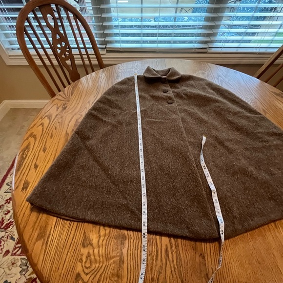 Vintage 50’s Era Lined Wool Cape Brown Women’s M - Picture 6 of 9